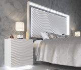 Wave Queen size Bed w/ Light + Slats Frame Set from ESF Furniture - Luna Furniture