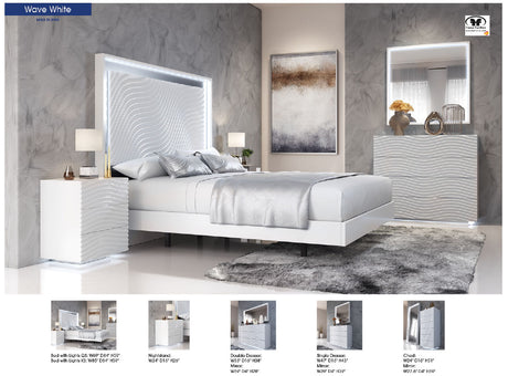 Wave Mirror for Double dresser White from ESF Furniture - Luna Furniture