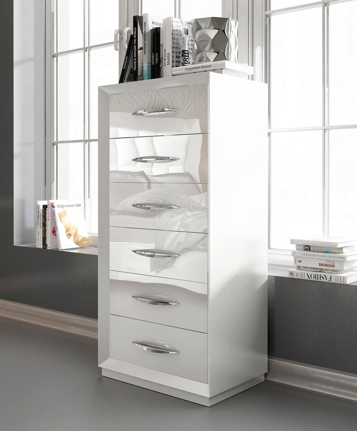 Carmen White Single Dresser from ESF Furniture - Luna Furniture