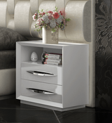 Carmen White Low Nightstand from ESF Furniture - Luna Furniture