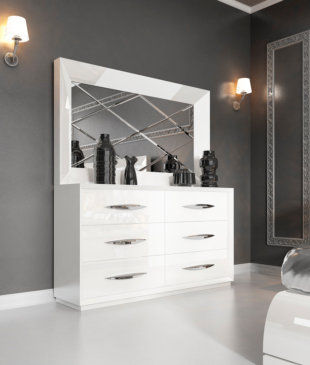 Carmen White Mirror for Single Dresser from ESF Furniture - Luna Furniture