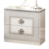 Aida White w/Silver Nightstand from ESF Furniture - Luna Furniture