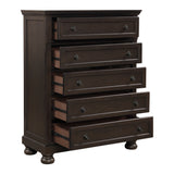 Begonia Grayish Brown 5-Piece Bedroom Set (Queen Bed, Nightstand, Dresser, Mirror, Chest) from Homelegance - Luna Furniture