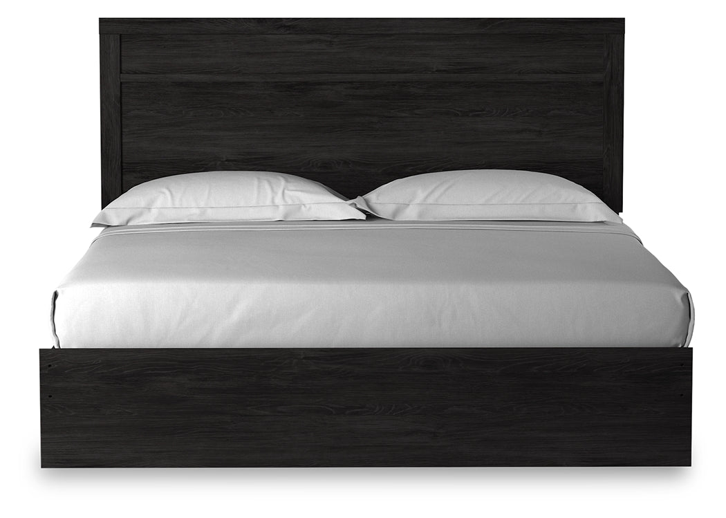 Belachime Charcoal King Panel Bed, Dresser, Chest and 2 Nightstands from Ashley - Luna Furniture
