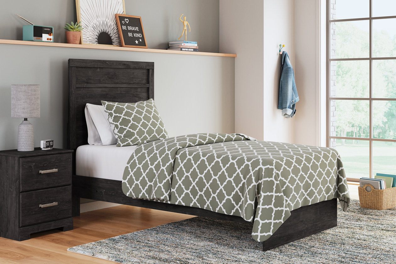 Ashley Belachime Charcoal Twin Panel Bed – Luna Furniture