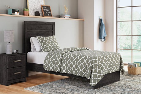 Belachime Charcoal Twin Panel Bed from Ashley - Luna Furniture