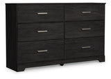 Belachime Full Panel Bed with Dresser and 2 Nightstands in Charcoal from Ashley - Luna Furniture