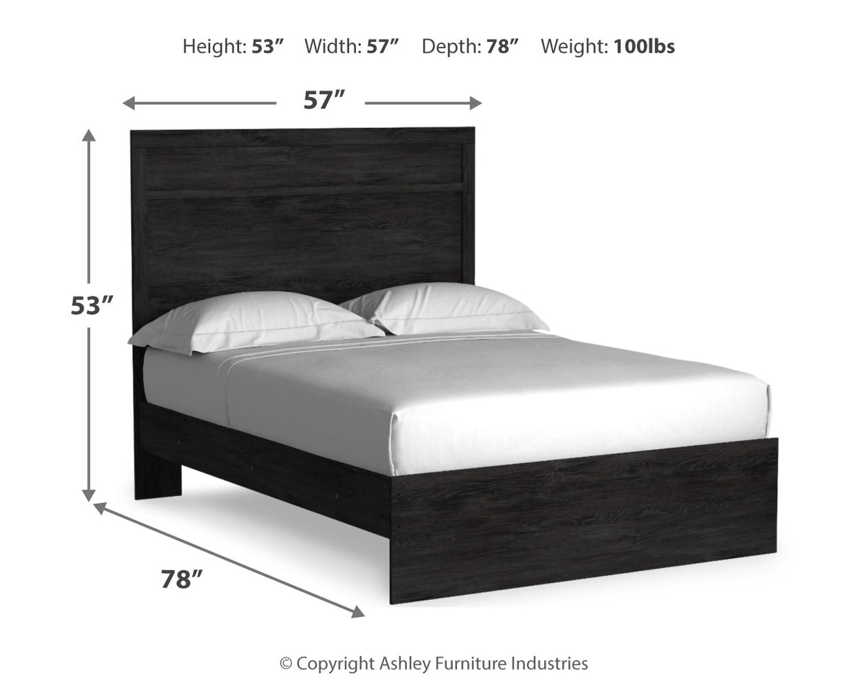 Belachime Full Panel Bed with Dresser and 2 Nightstands in Charcoal from Ashley - Luna Furniture