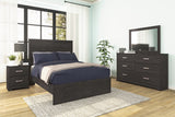 Belachime Full Panel Bed with Dresser and 2 Nightstands in Charcoal from Ashley - Luna Furniture