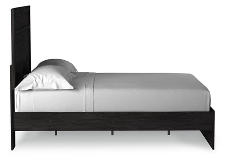 Belachime Full Panel Bed with Mirrored Dresser and Chest in Charcoal from Ashley - Luna Furniture