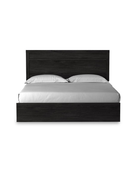 Belachime King Panel Bed with Dresser in Charcoal from Ashley - Luna Furniture
