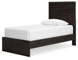 Belachime Twin Panel Bed with Dresser and 2 Nightstands in Charcoal from Ashley - Luna Furniture