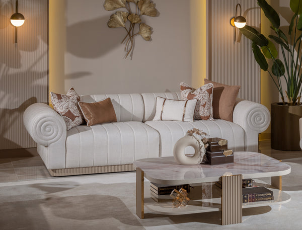 Belegrande Cream 4-Seat Sofa