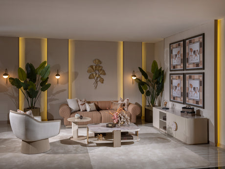 Belegrande Warm Brown and Cream Living Room Set from Luna Luxury - Luna Furniture