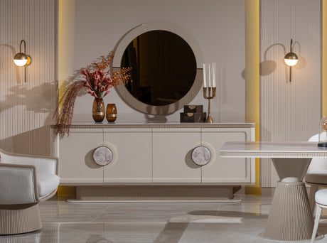 Belegrande Cream and Ecru Dining Set from Luna Luxury - Luna Furniture