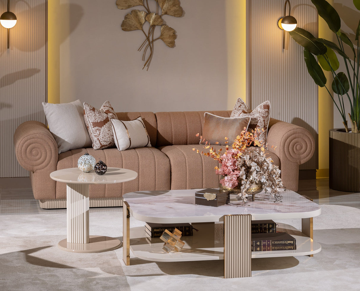 Belegrande Warm Brown 3-Seat Sofa from Luna Luxury - Luna Furniture