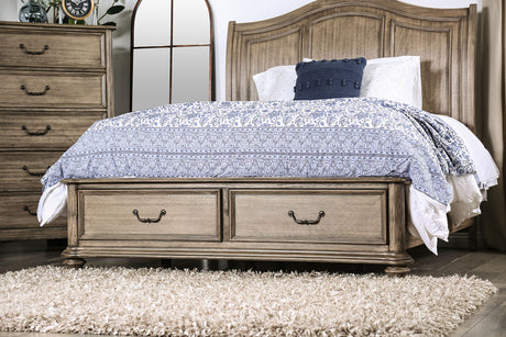 Belgrade Rustic Natural Tone Queen Storage Platform Bed from Furniture of America - Luna Furniture