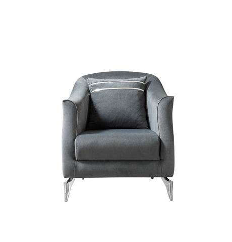 Belinda Gray Velvet Chair from Nova Furniture - Luna Furniture