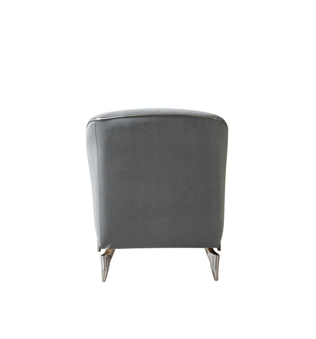 Belinda Gray Velvet Chair from Nova Furniture - Luna Furniture