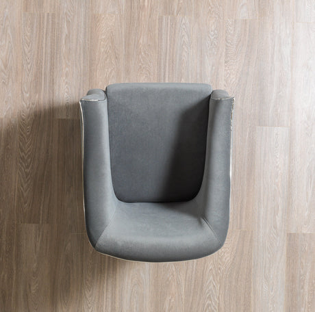 Belinda Gray Velvet Chair from Nova Furniture - Luna Furniture