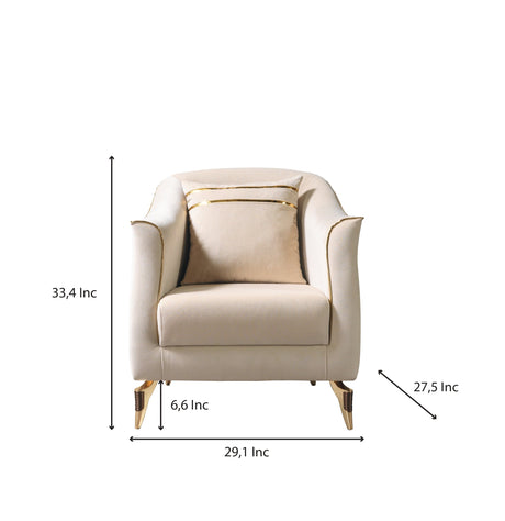 Belinda Ivory Velvet Chair from Nova Furniture - Luna Furniture