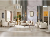 Bella 3-pieces (Sofa & Loveseat & Chair) Livingroom Set in Cream from Furnia - Luna Furniture