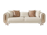 Bella 3-pieces (Sofa & Loveseat & Chair) Livingroom Set in Cream from Furnia - Luna Furniture