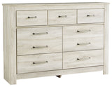 Bellaby King Crossbuck Panel Bed with Dresser in Whitewash from Ashley - Luna Furniture