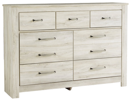 Bellaby Queen Crossbuck Panel Bed with Dresser in Whitewash from Ashley - Luna Furniture