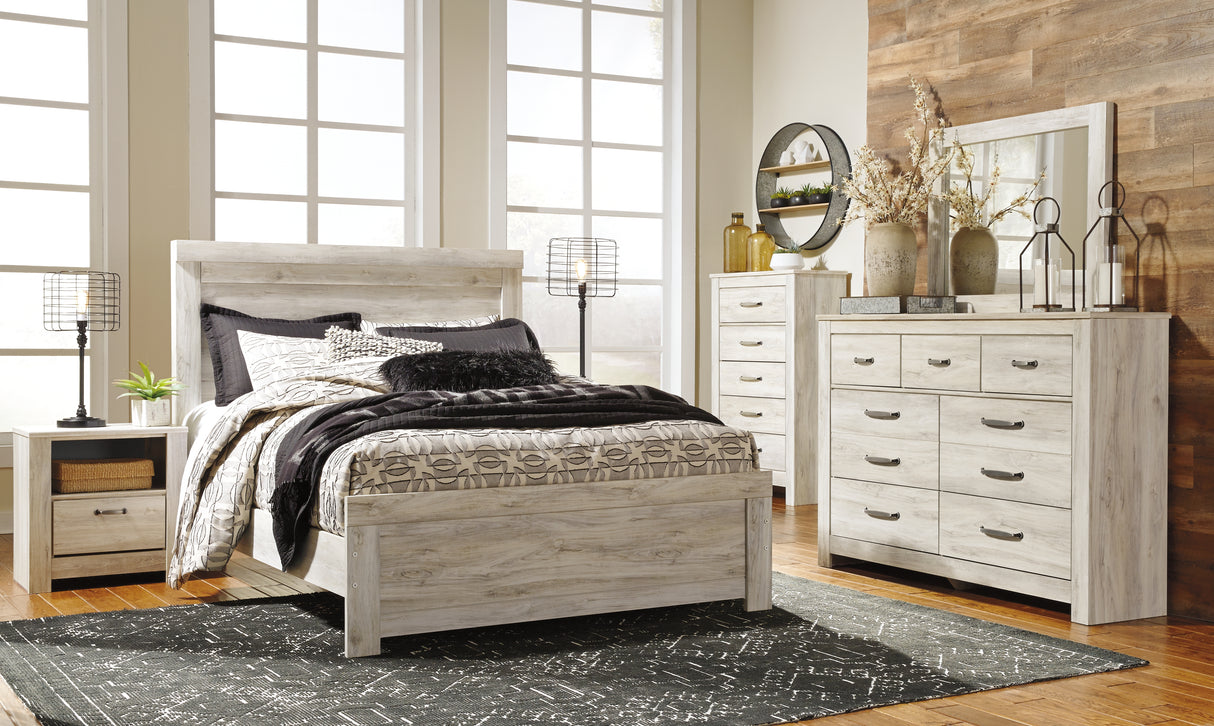 Bellaby Queen Crossbuck Panel Bed with Dresser in Whitewash from Ashley - Luna Furniture