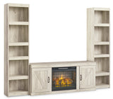 Bellaby Whitewash 3-Piece Entertainment Center with Electric Fireplace from Ashley - Luna Furniture