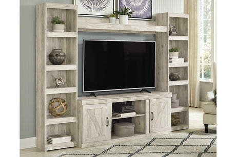 Bellaby Whitewash 4-Piece Entertainment Center from Ashley - Luna Furniture
