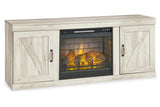 Bellaby Whitewash 4-Piece Entertainment Center with Electric Fireplace from Ashley - Luna Furniture