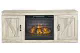 Bellaby Whitewash 4-Piece Entertainment Center with Electric Fireplace from Ashley - Luna Furniture