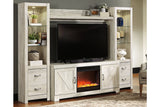 Bellaby Whitewash 4-Piece Entertainment Center with Fireplace from Ashley - Luna Furniture