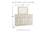 Bellaby Whitewash Dresser and Mirror from Ashley - Luna Furniture