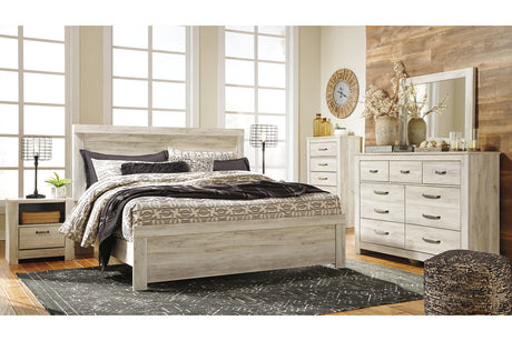 Bellaby Whitewash King Panel Bed from Ashley - Luna Furniture
