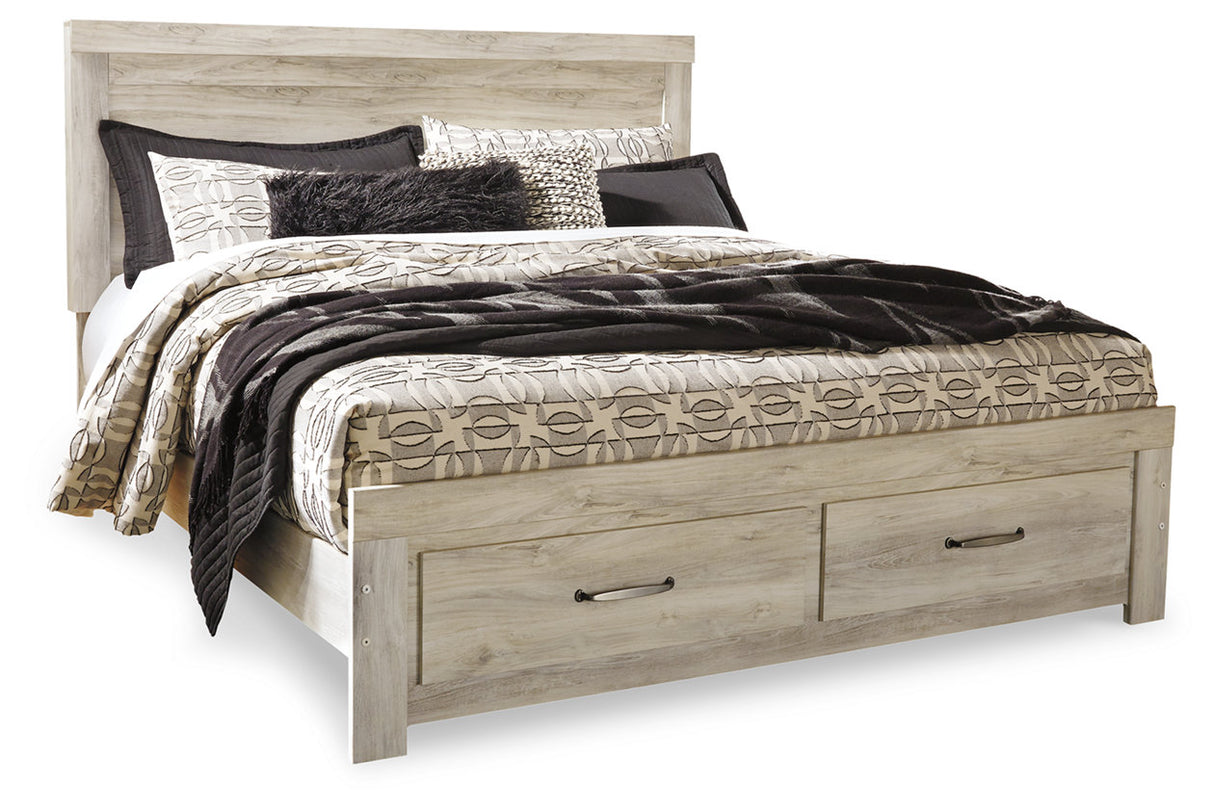 Bellaby Whitewash King Storage Platform Bed from Ashley - Luna Furniture