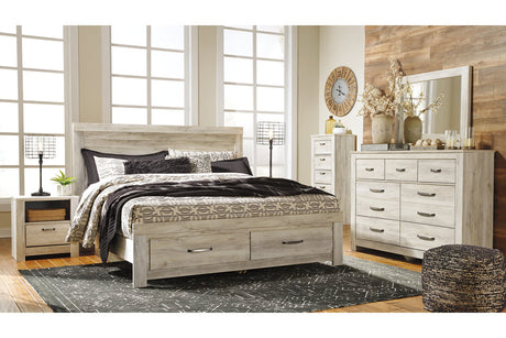 Bellaby Whitewash King Storage Platform Bed from Ashley - Luna Furniture