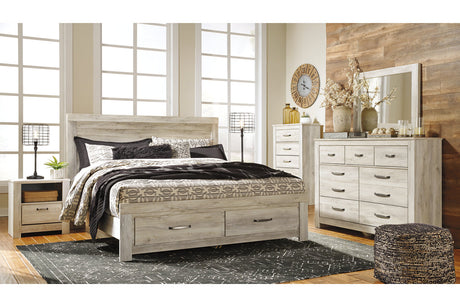Bellaby Whitewash King Storage Platform Bed from Ashley - Luna Furniture