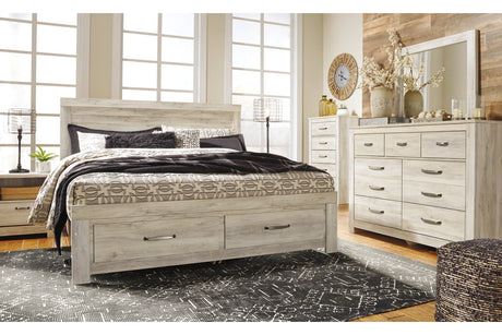 Bellaby Whitewash King Storage Platform Bed from Ashley - Luna Furniture