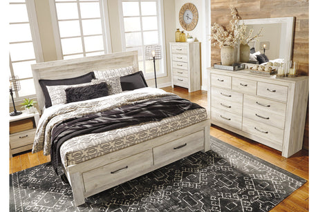 Bellaby Whitewash King Storage Platform Bed from Ashley - Luna Furniture