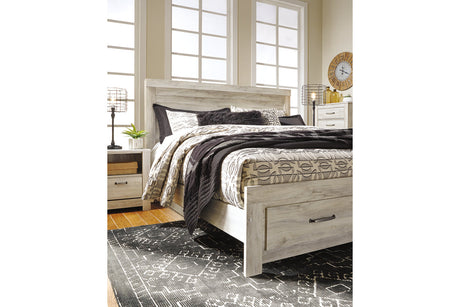 Bellaby Whitewash King Storage Platform Bed from Ashley - Luna Furniture
