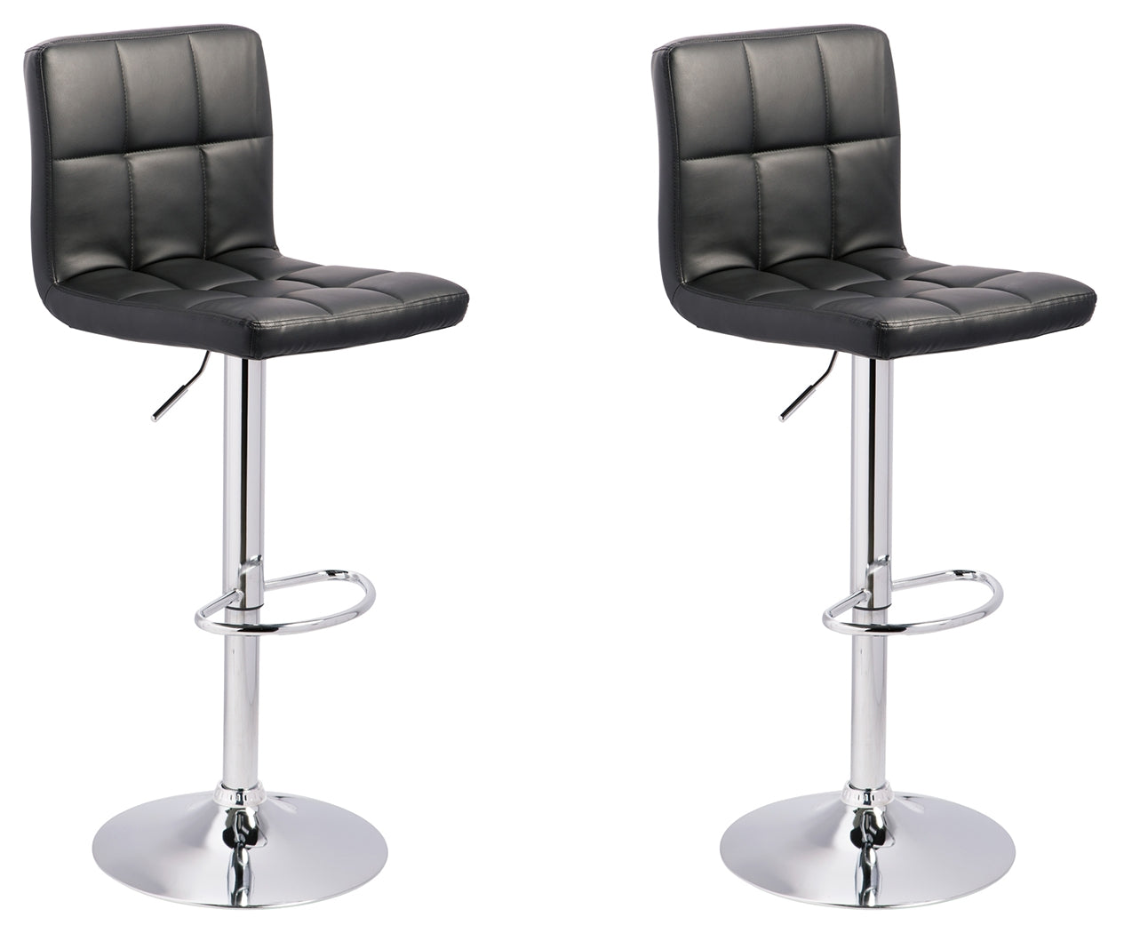 Bellatier 2-Piece Bar Stool in Black/Chrome Finish from Ashley - Luna Furniture
