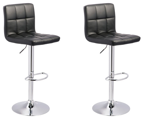 Bellatier 2-Piece Bar Stool in Black/Chrome Finish from Ashley - Luna Furniture