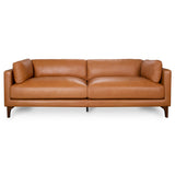 Bellrose Brown Mid-Century Modern Genuine Leather Sofa from Midinmod - Luna Furniture