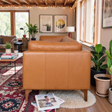 Bellrose Brown Mid-Century Modern Genuine Leather Sofa from Midinmod - Luna Furniture