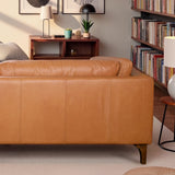 Bellrose Brown Mid-Century Modern Genuine Leather Sofa from Midinmod - Luna Furniture