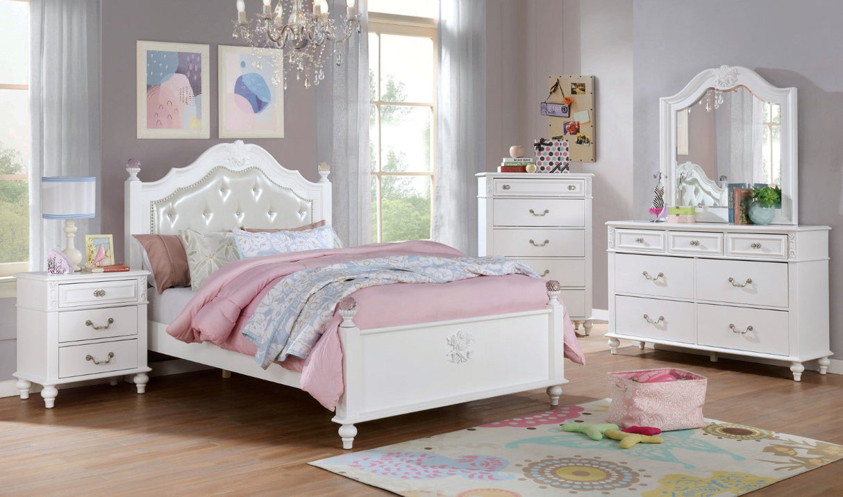 Belva White Twin Bed from Furniture of America - Luna Furniture