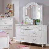 Belva White Mirror (Mirror Only) from Furniture of America - Luna Furniture